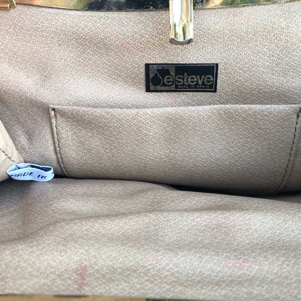 E Steve Brown Leather Reptile Snake Snakeskin Purse Clutch Bag Vintage 70s 80s
